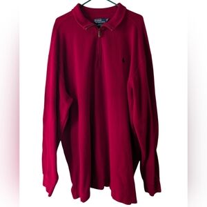 Polo by Ralph Lauren Men's Red Quarter-Zip Sweater 2XLT